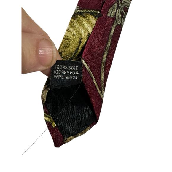 Endangered Species Solomon Rainforest 1998 Marc Dennis Iguana Necktie Silk - Picture 7 of 7